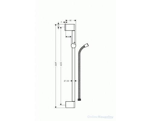 Душевая штанга Hansgrohe Crometta Unica 27615000, шланг 65 см