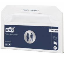 Индивидуальные бумажные покрытия на унитаз Tork Advanced 750160 V1, блок: 20 уп. по 250 шт
