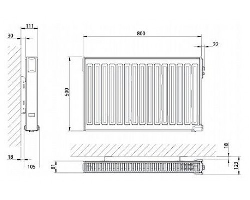 Масляный радиатор LVI Yali 05 080 21 230 13 1, 1.25 кВт, электрический, двухрядный