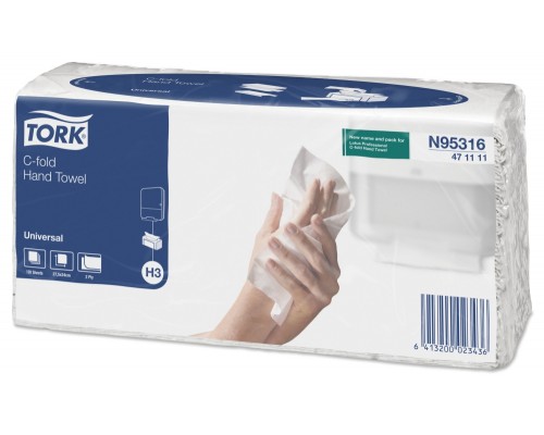 Листовые полотенца Tork Singlefold 471111 H3 C-сложения,(Блок: 20 уп. по 120 шт.)