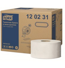 Туалетная бумага Tork Advanced 120231 T2 в рулонах Mini Jumbo мягкая, блок: 12 рулонов