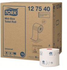 Туалетная бумага Tork Universal 127540 T6 Mid-size в миди-рулонах мягкая, блок: 27 рулонов