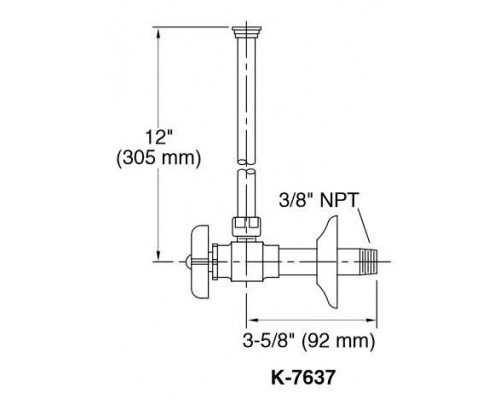 Подводка воды для унитаза Kohler K-7637-PB