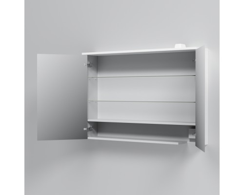 Зеркальный шкаф с LED-подсветкой AM.PM Spirit 2.0 M70AMCX1001WG, 100 см, цвет: белый, глянец