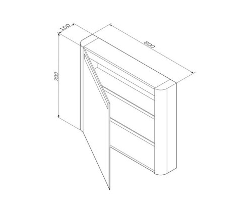 Зеркальный шкаф Am.Pm Sensation M30MCL0801GG, левый, 80 см, с подсветкой, мятный