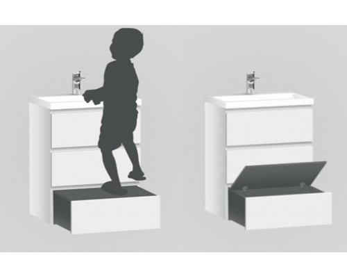 Тумба Am.Pm Gem S M91FSX0602OF под раковину напольная 60 см, со встроенной ступенькой для детей, светлый дуб