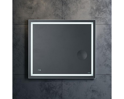 Зеркало Am.Pm Gem M91AMOX0803WG, 80 см с контурной Led-подсветкой, часами и косметическим зеркалом