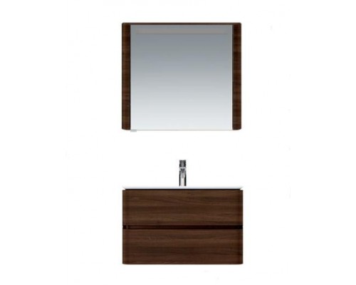 Зеркальный шкаф Am.Pm Sensation M30MCL0801TF, цвет - табачный дуб, с подсветкой, левый, 80 см