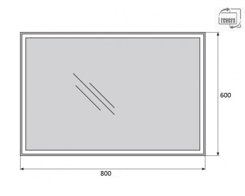 Зеркало BelBagno SPC-GRT-600-800-LED-BTN 60 x 80 см со встроенным светильником и кнопочным выключателем