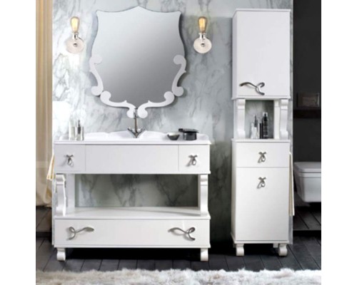Зеркало Belux Вена В 90 (18), 80 см, белый матовый