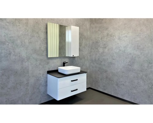 Зеркальный шкаф Comfortу Амстердам-95, белый, правый (4143986)