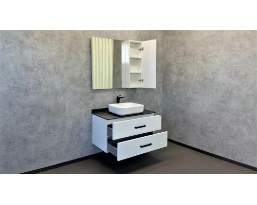 Зеркальный шкаф Comfortу Амстердам-95, белый, правый (4143986)