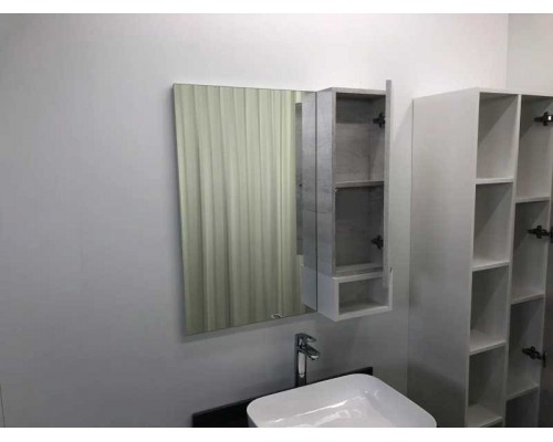 Зеркальный шкаф Comfortу Прага-75, правый, дуб, белый (4144199)