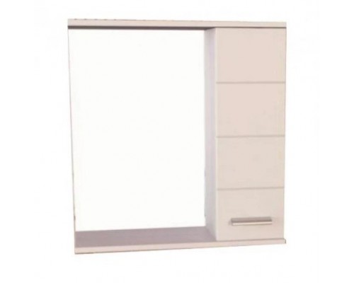 Зеркальный шкаф Comfortу Модена M-75, с подсветкой, белый матовый, 00-00001640