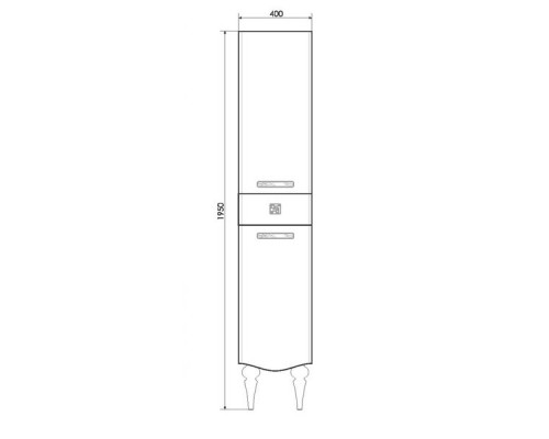 Шкаф-колонна Comforty Монако-40 правосторонний, белый глянец, 00003129168