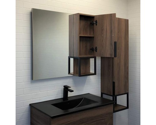 Зеркальный шкаф Comforty Равенна Лофт-35, дуб темно-коричневый, 00-00006656