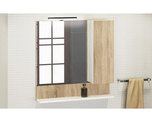 Зеркальный шкаф Comfortу Рига-80 дуб сонома, правый (4139024)