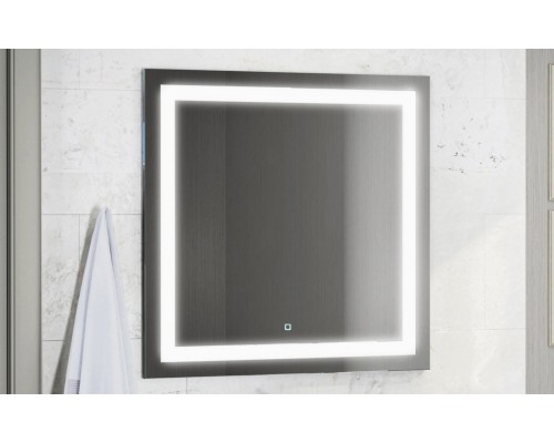 Зеркало Comfortу Квадрат 90, светодиодная подсветка, с сенсорным выключателем (4140522)