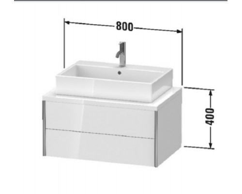 Тумба под раковину Duravit XViu XV59170B122 80 x 55 x 40 см подвесная, шампань матовый/белый глянцевый