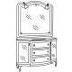 Комплект мебели Eurodesign Royal №3, Patinato Avorio - фурнитура золото без мрамора