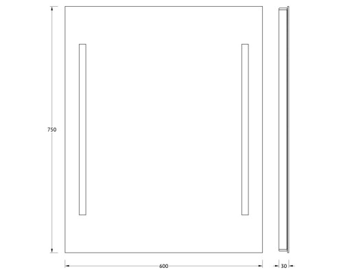 Зеркало EVOFORM Ledline BY 2115 с 2-мя встроенными LED-светильниками 10,5 W 60х75 cм