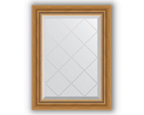 Зеркало с гравировкой в багетной раме Evoform Exclusive-G BY 4002 53 x 71 см, состаренное золото с плетением