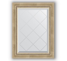 Зеркало с гравировкой в багетной раме Evoform Exclusive-G BY 4003 53 x 71 см, состаренное серебро с плетением