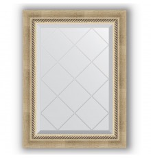 Зеркало с гравировкой в багетной раме Evoform Exclusive-G BY 4003 53 x 71 см, состаренное серебро с плетением