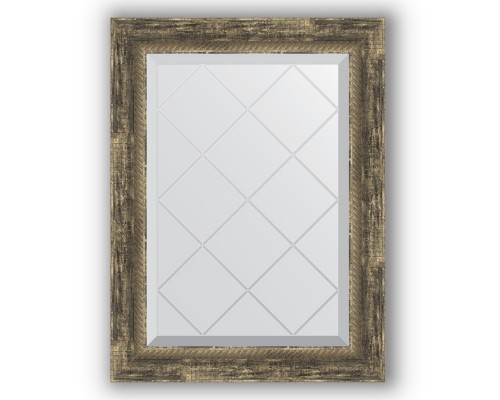 Зеркало с гравировкой в багетной раме Evoform Exclusive-G BY 4006 53 x 71 см, старое дерево с плетением