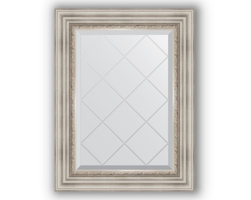 Зеркало с гравировкой в багетной раме Evoform Exclusive-G BY 4018 56 x 74 см, римское серебро
