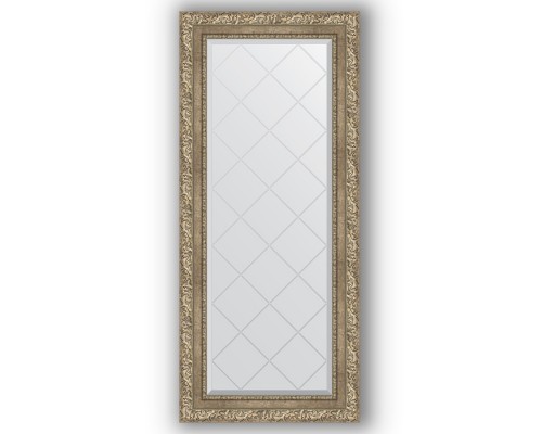 Зеркало с гравировкой в багетной раме Evoform Exclusive-G BY 4057 55 x 125 см, виньетка античное серебро