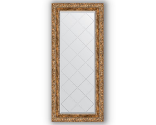 Зеркало с гравировкой в багетной раме Evoform Exclusive-G BY 4058 55 x 125 см, виньетка античная бронза