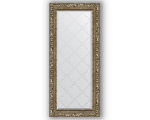 Зеркало с гравировкой в багетной раме Evoform Exclusive-G BY 4059 55 x 125 см, виньетка античная латунь
