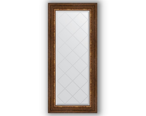 Зеркало с гравировкой в багетной раме Evoform Exclusive-G BY 4062 56 x 126 см, римская бронза