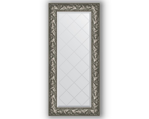 Зеркало с гравировкой в багетной раме Evoform Exclusive-G BY 4071 59 x 128 см, византия серебро