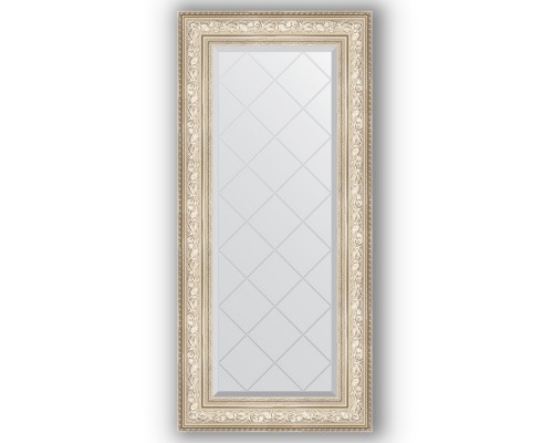 Зеркало с гравировкой в багетной раме Evoform Exclusive-G BY 4082 60 x 130 см, виньетка серебро