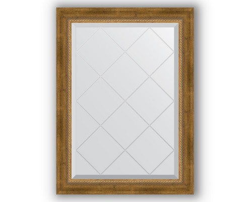 Зеркало с гравировкой в багетной раме Evoform Exclusive-G BY 4090 63 x 86 см, состаренная бронза с плетением