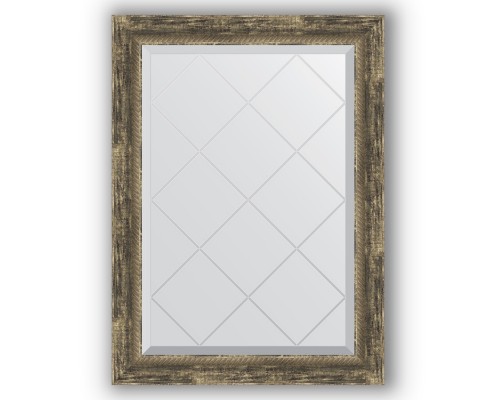 Зеркало с гравировкой в багетной раме Evoform Exclusive-G BY 4092 63 x 86 см, старое дерево с плетением