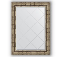 Зеркало с гравировкой в багетной раме Evoform Exclusive-G BY 4093 63 x 86 см, серебряный бамбук