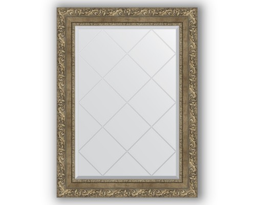 Зеркало с гравировкой в багетной раме Evoform Exclusive-G BY 4102 65 x 87 см, виньетка античная латунь