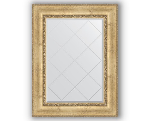 Зеркало с гравировкой в багетной раме Evoform Exclusive-G BY 4127 72 x 95 см, состаренное серебро с орнаментом