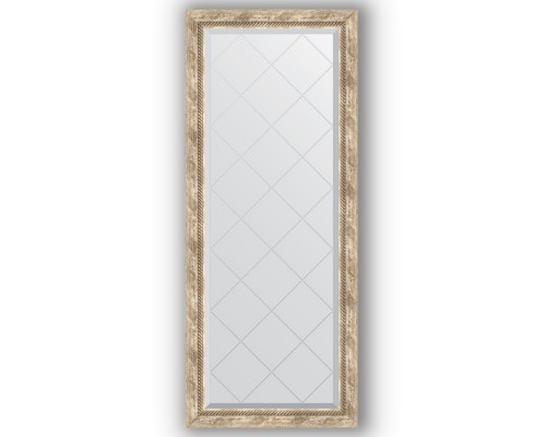 Зеркало с гравировкой в багетной раме Evoform Exclusive-G BY 4134 63 x 153 см, прованс с плетением