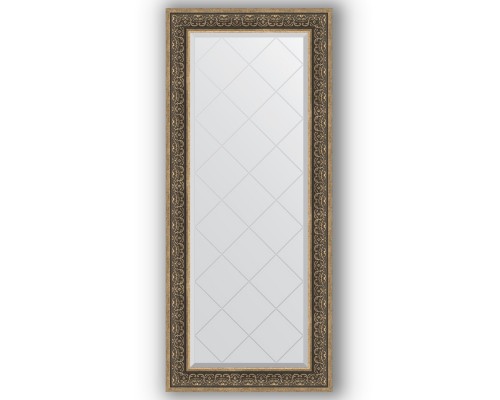 Зеркало с гравировкой в багетной раме Evoform Exclusive-G BY 4164 69 x 159 см, вензель серебряный
