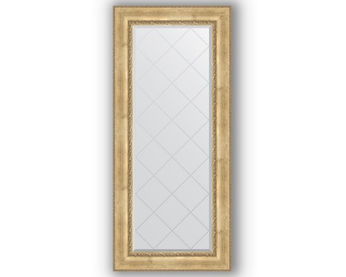 Зеркало с гравировкой в багетной раме Evoform Exclusive-G BY 4170 72 x 162 см, состаренное серебро с орнаментом