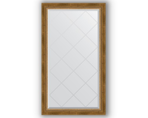 Зеркало с гравировкой в багетной раме Evoform Exclusive-G BY 4219 73 x 128 см, состаренная бронза с плетением