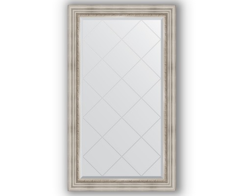 Зеркало с гравировкой в багетной раме Evoform Exclusive-G BY 4233 76 x 131 см, римское серебро