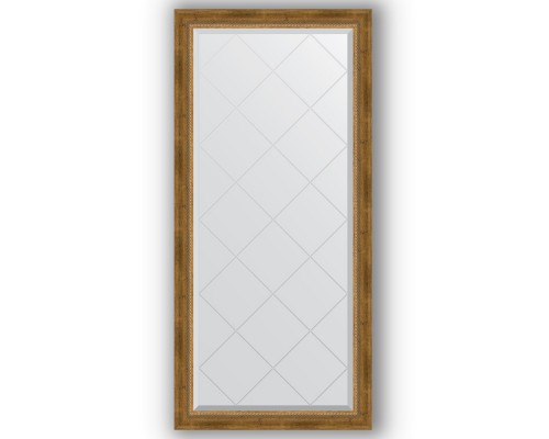 Зеркало с гравировкой в багетной раме Evoform Exclusive-G BY 4262 73 x 155 см, состаренная бронза с плетением