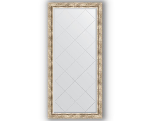 Зеркало с гравировкой в багетной раме Evoform Exclusive-G BY 4263 73 x 155 см, прованс с плетением