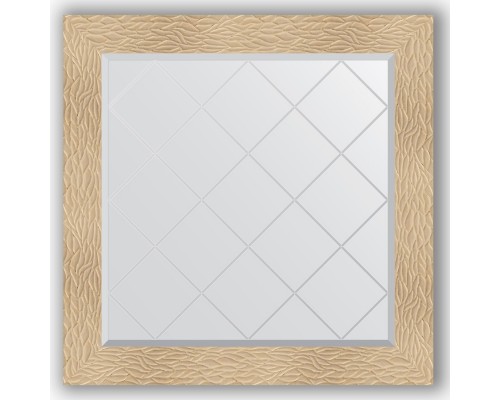 Зеркало с гравировкой в багетной раме Evoform Exclusive-G BY 4322 86 x 86 см, золотые дюны