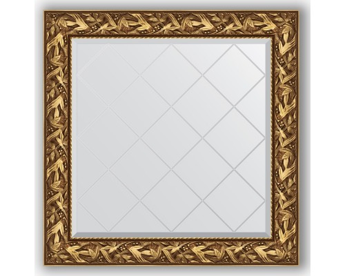 Зеркало с гравировкой в багетной раме Evoform Exclusive-G BY 4328 89 x 89 см, византия золото